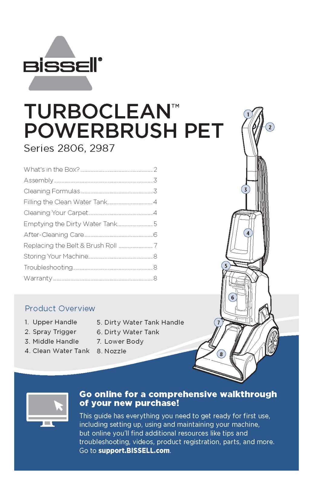 bissell proheat turbo 2x manual instructions