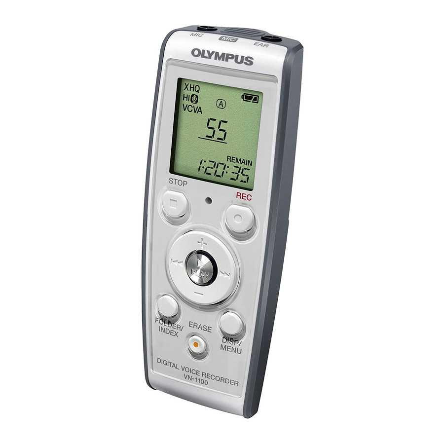 olympus digital voice recorder ws 100 instruction manual