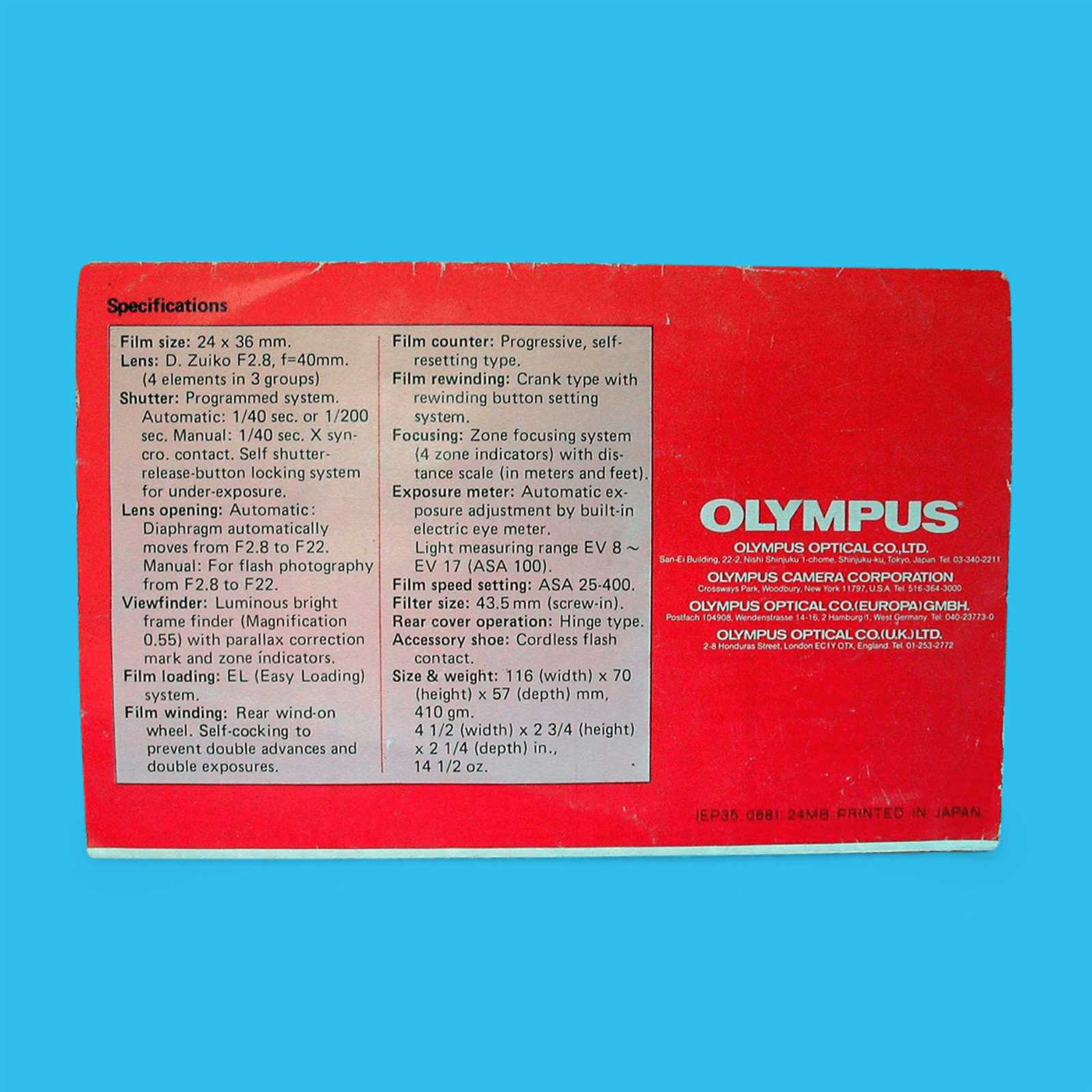 olympus mju 1 instruction manual