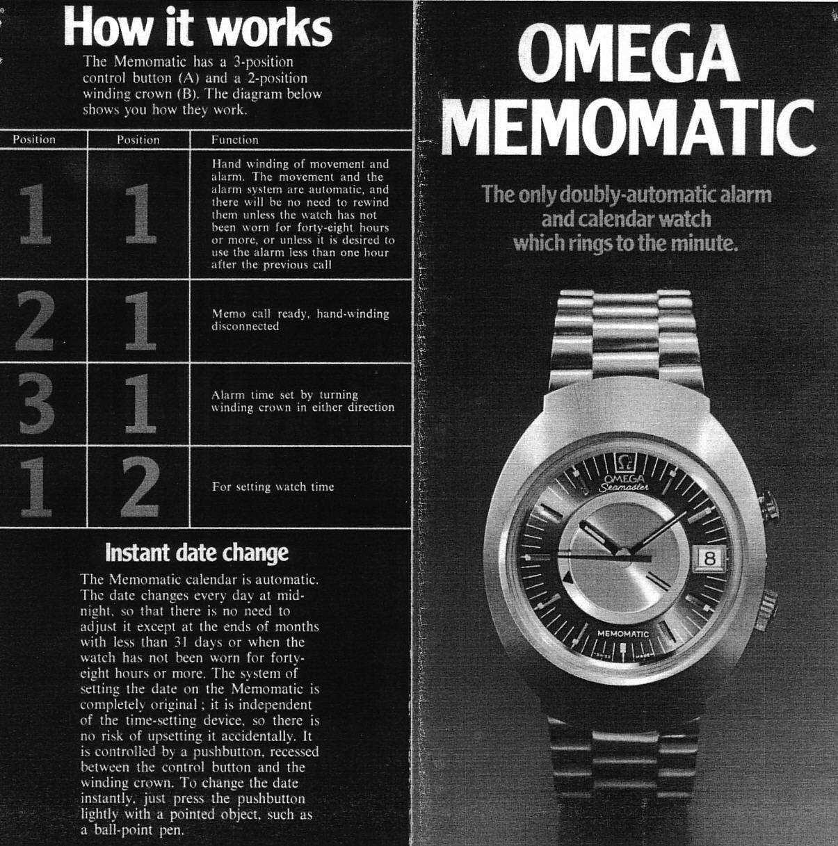 omega watch instruction manual