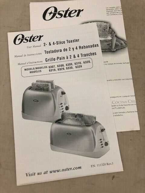 oster toaster oven instruction manual