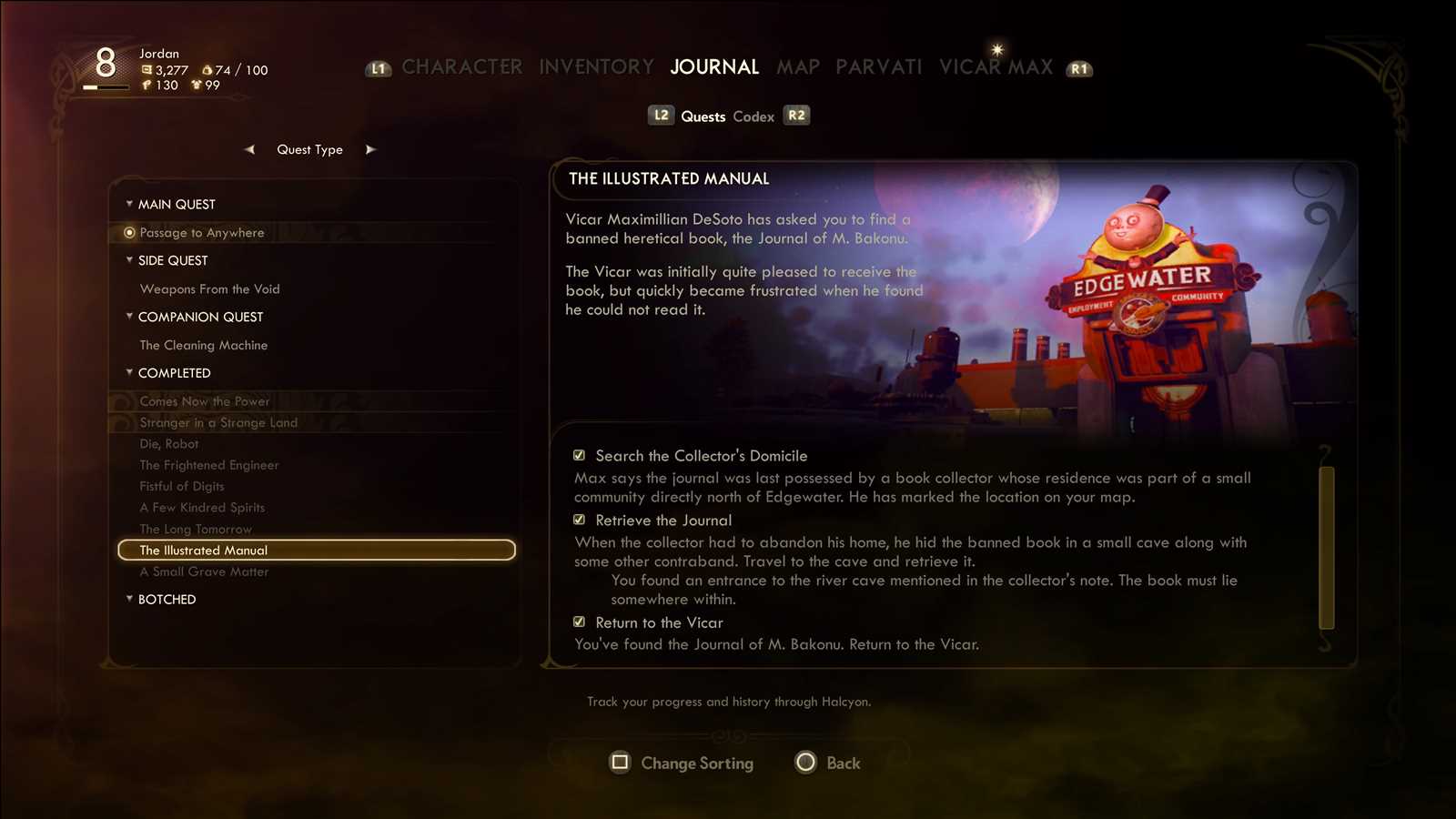 outer worlds instruction manual