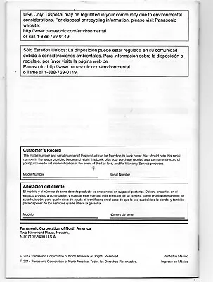 panasonic viera instruction manual