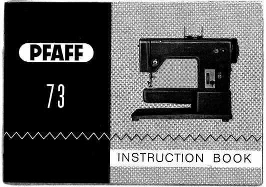 pfaff sewing machine instruction manual