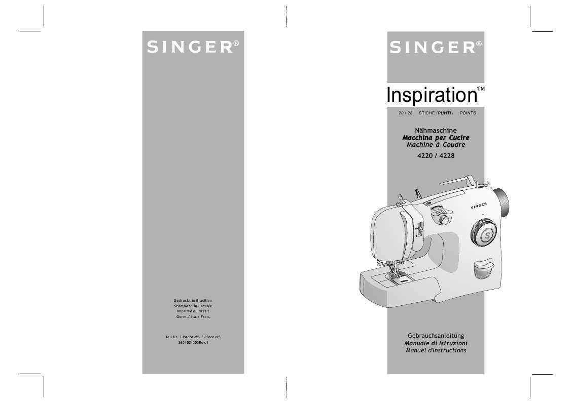 singer inspiration 4228 instruction manual