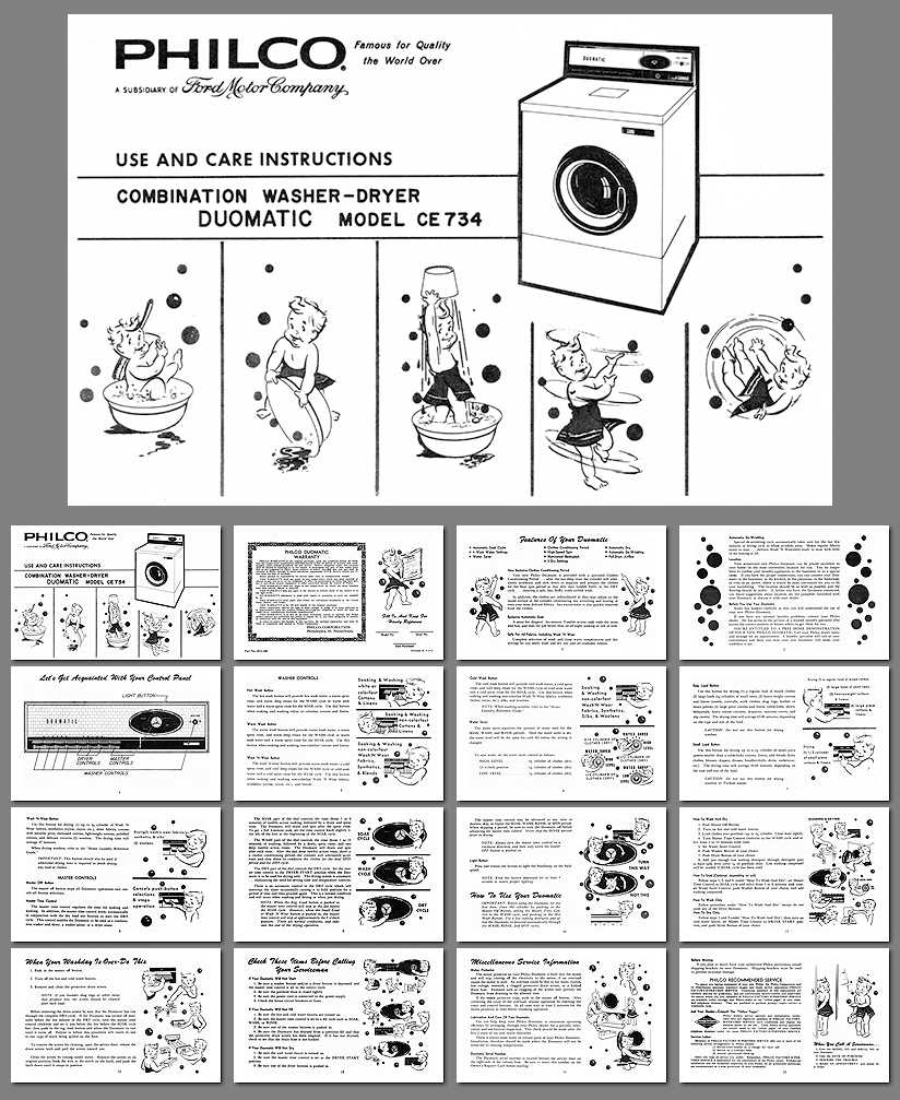 philco washing machine instruction manual