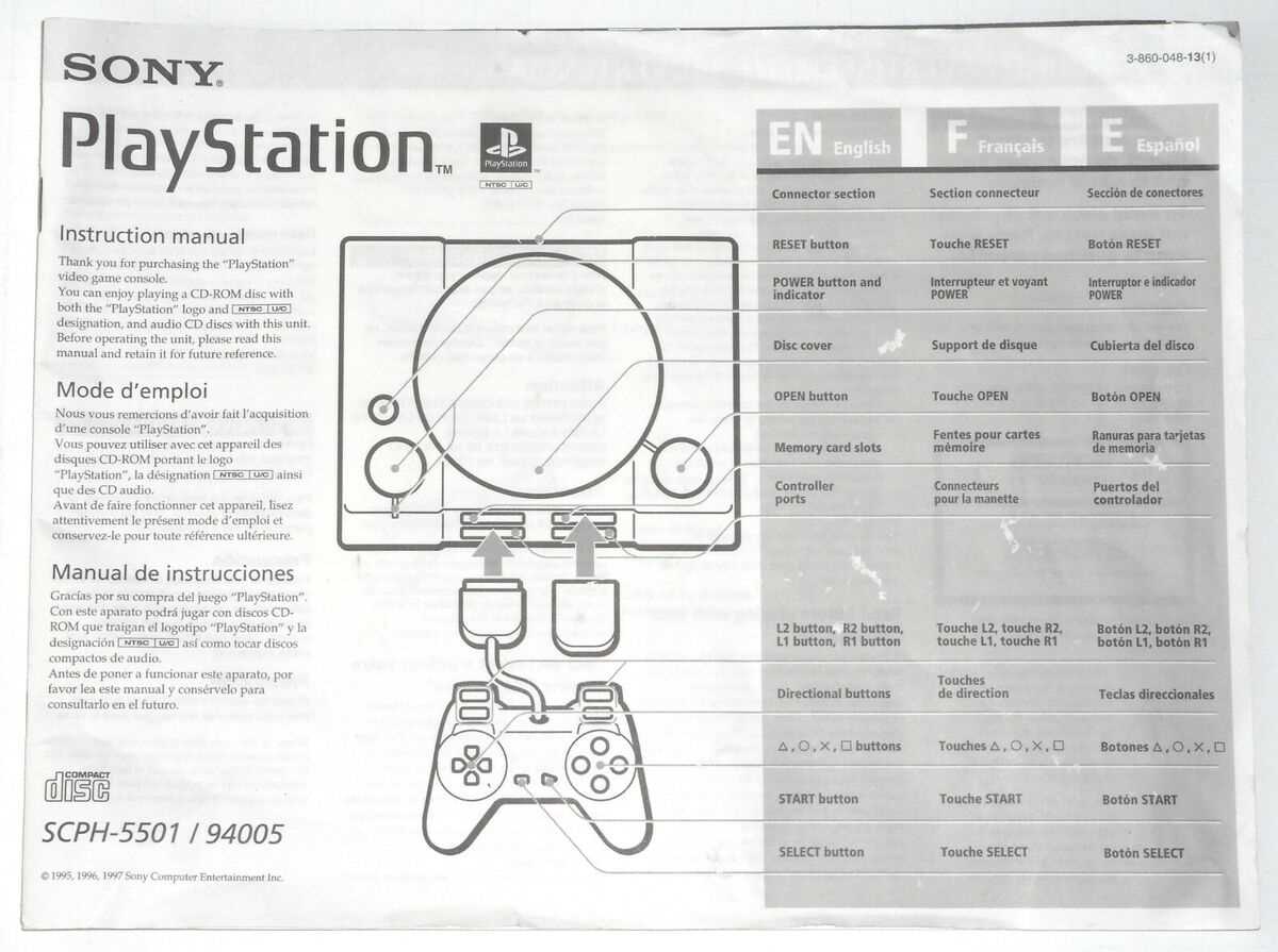 playstation 1 instruction manual