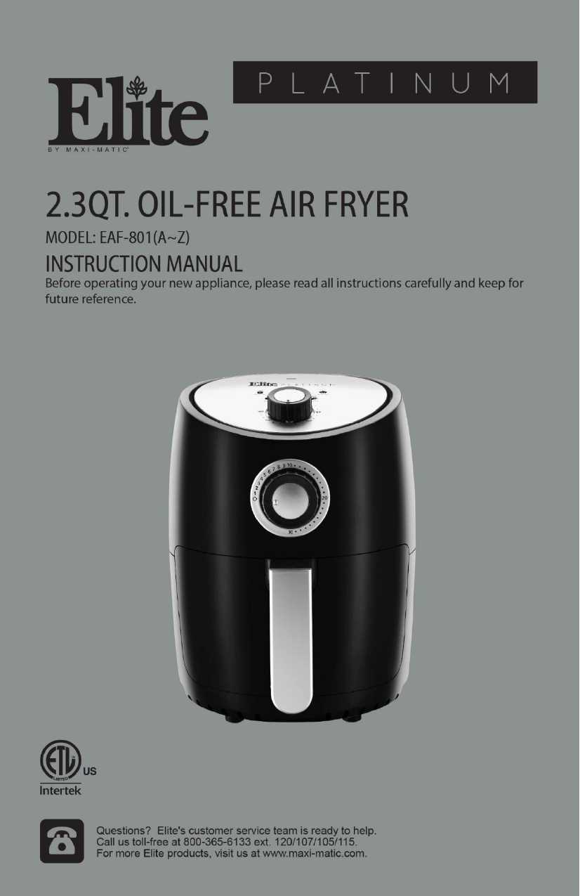 power air fryer elite instruction manual