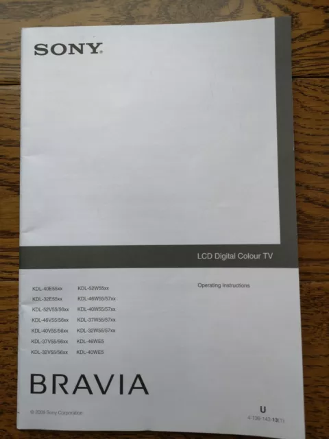 sony bravia tv instruction manual