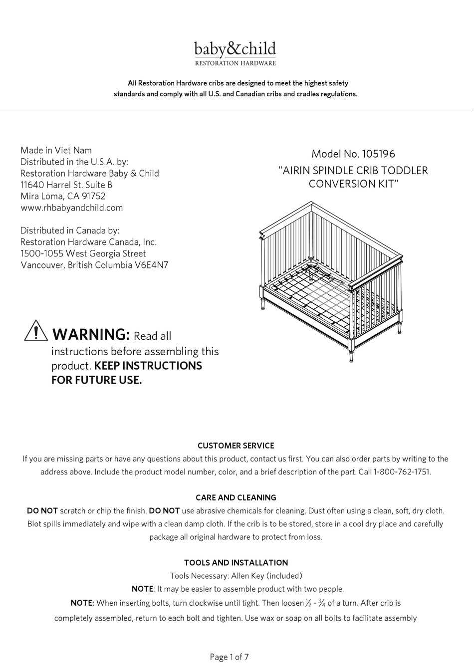 dutailier crib instruction manual