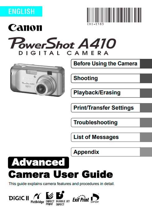 canon powershot a530 instruction manual