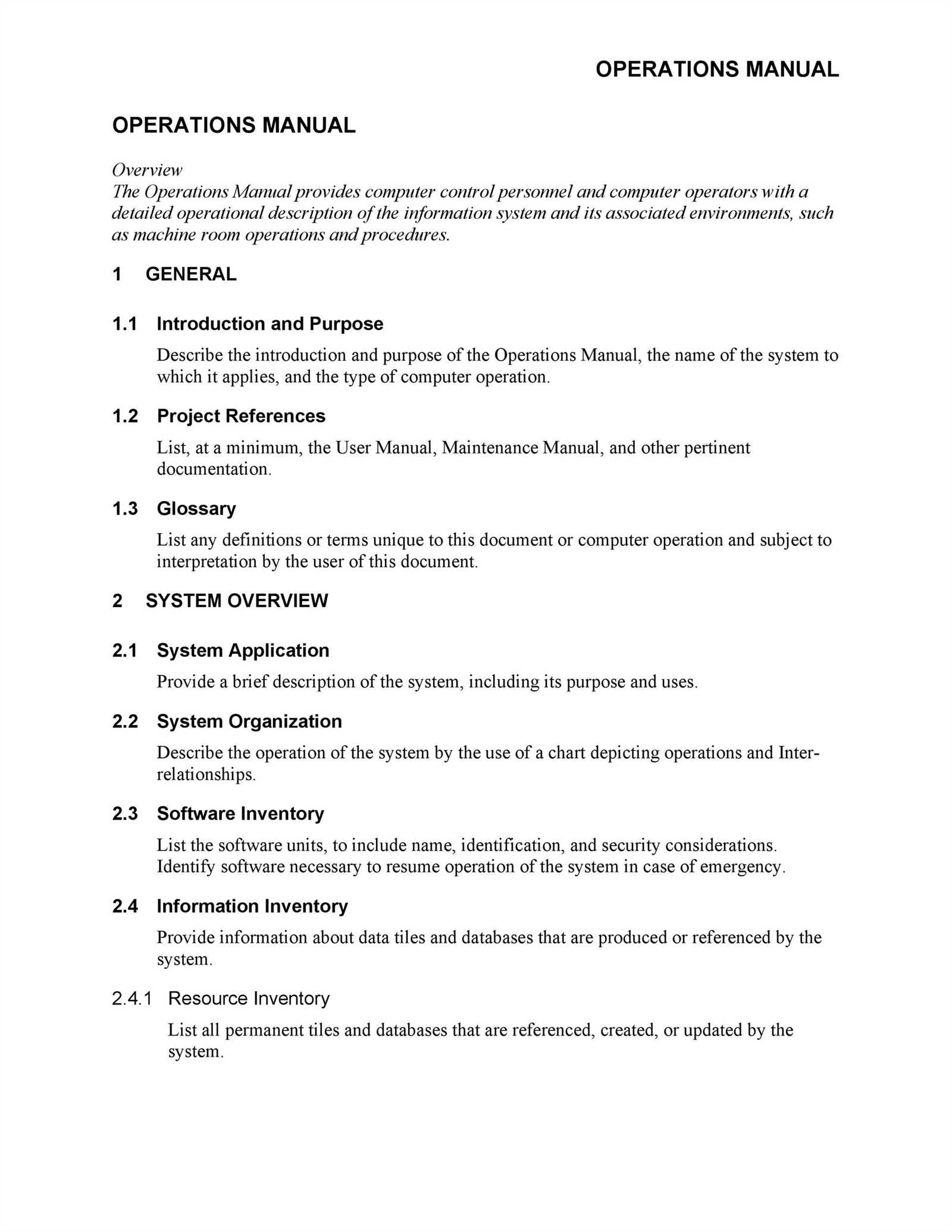 sample instruction manual layout format