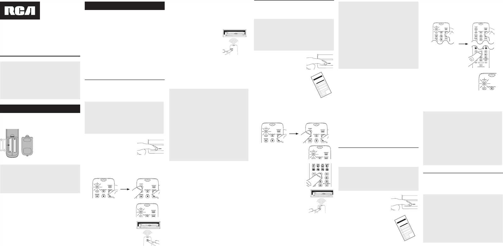 rca remote control instruction manual