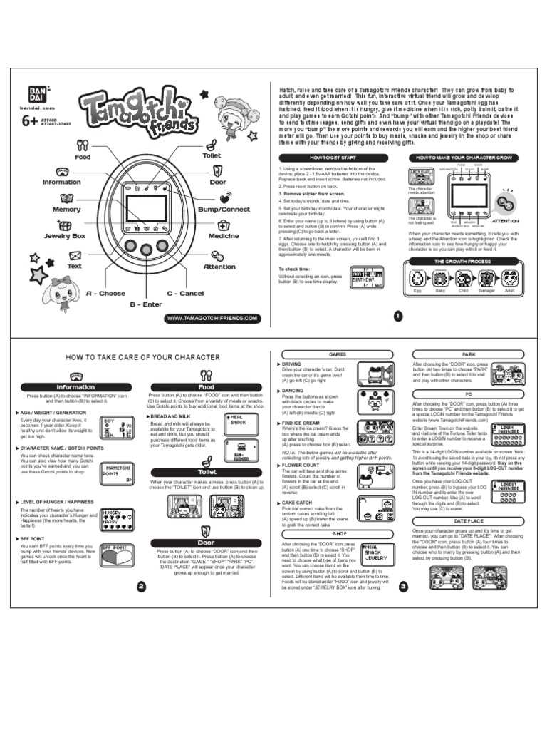 tamagotchi connection instruction manual