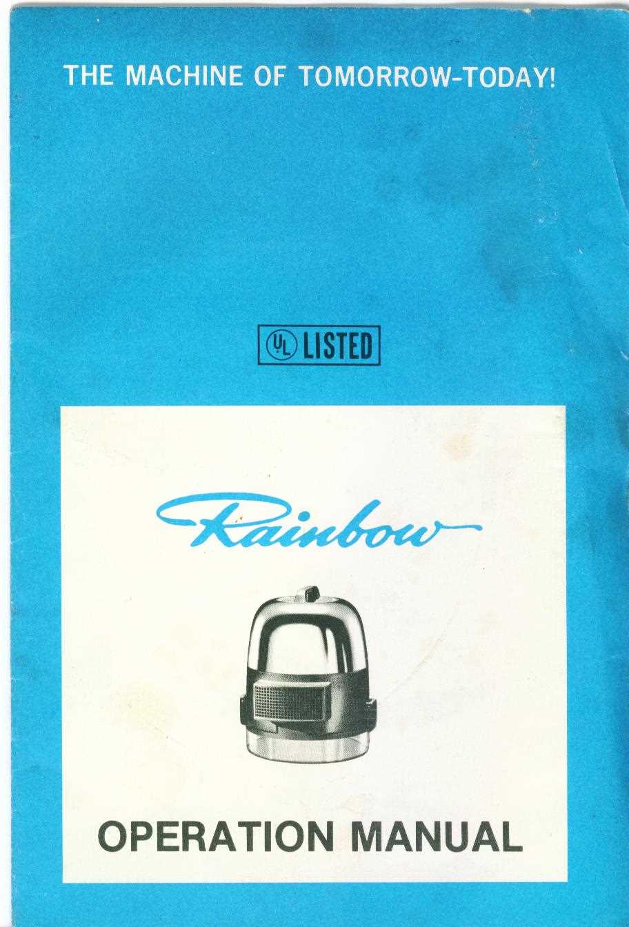 rainbow vacuum instruction manual