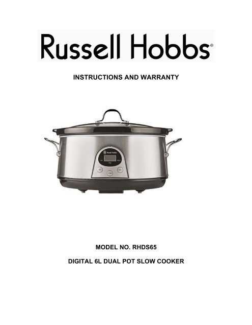 russell hobbs slow cooker instruction manual