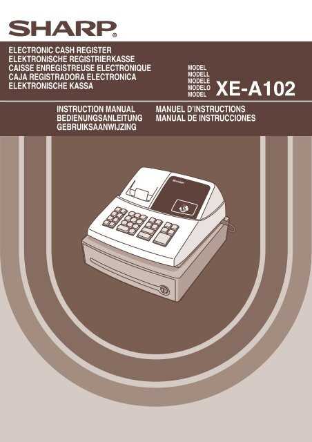 sharp xe a102 instruction manual