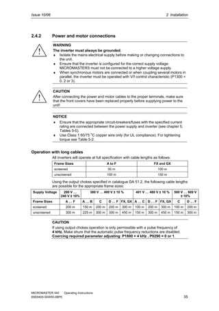 siemens micromaster 440 operating instructions manual