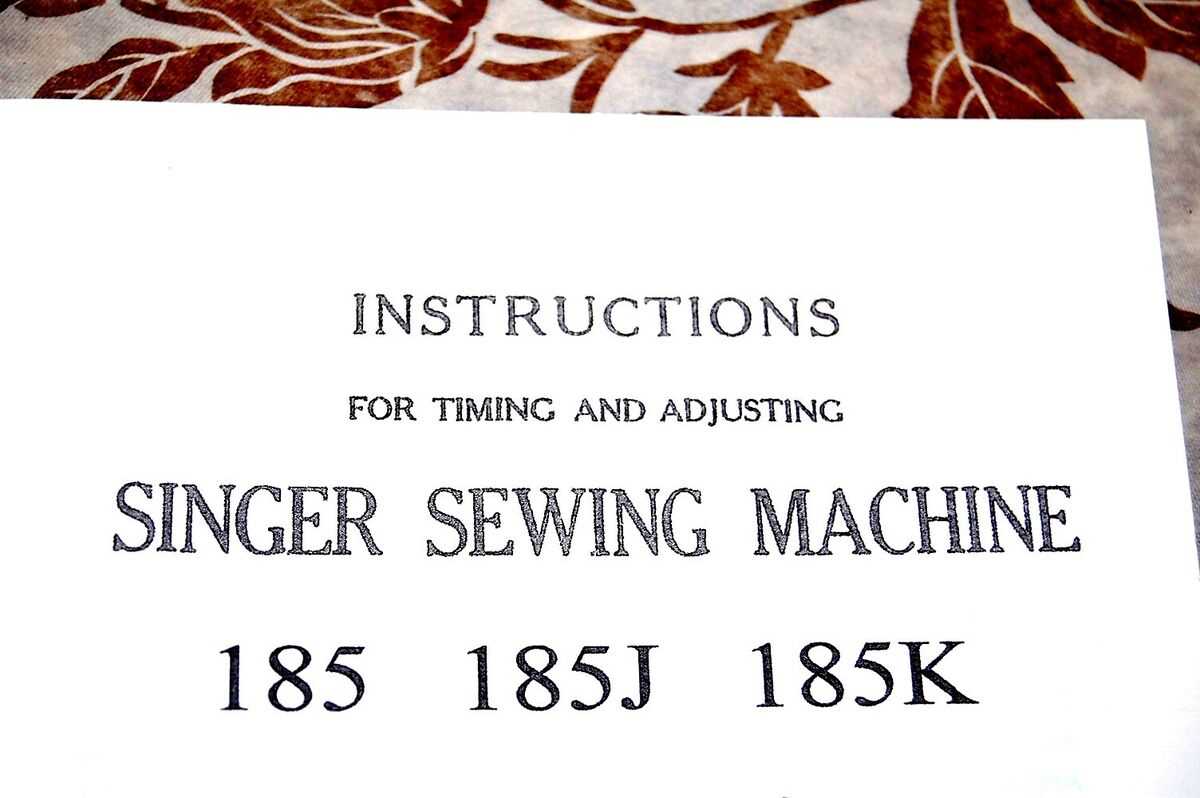 singer sewing machine 185k instruction manual