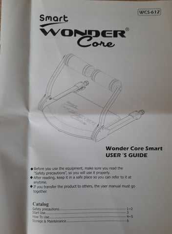 smart wonder core instruction manual