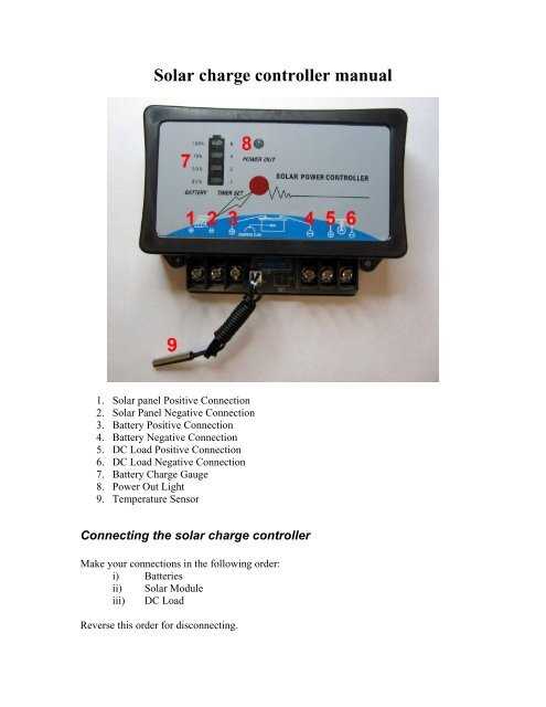 solar charge controller instruction manual