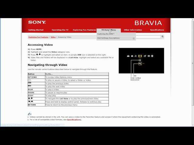 sony tv instruction manuals