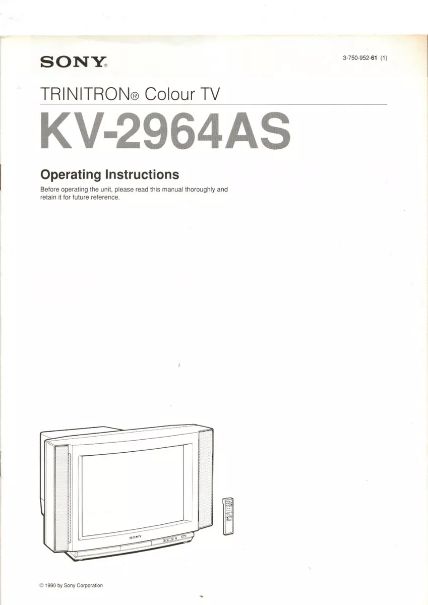 sony tv instruction manuals