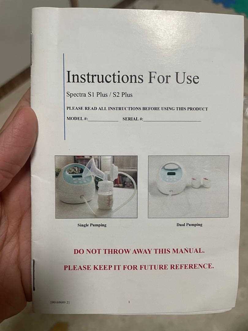 spectra s1 breast pump instruction manual