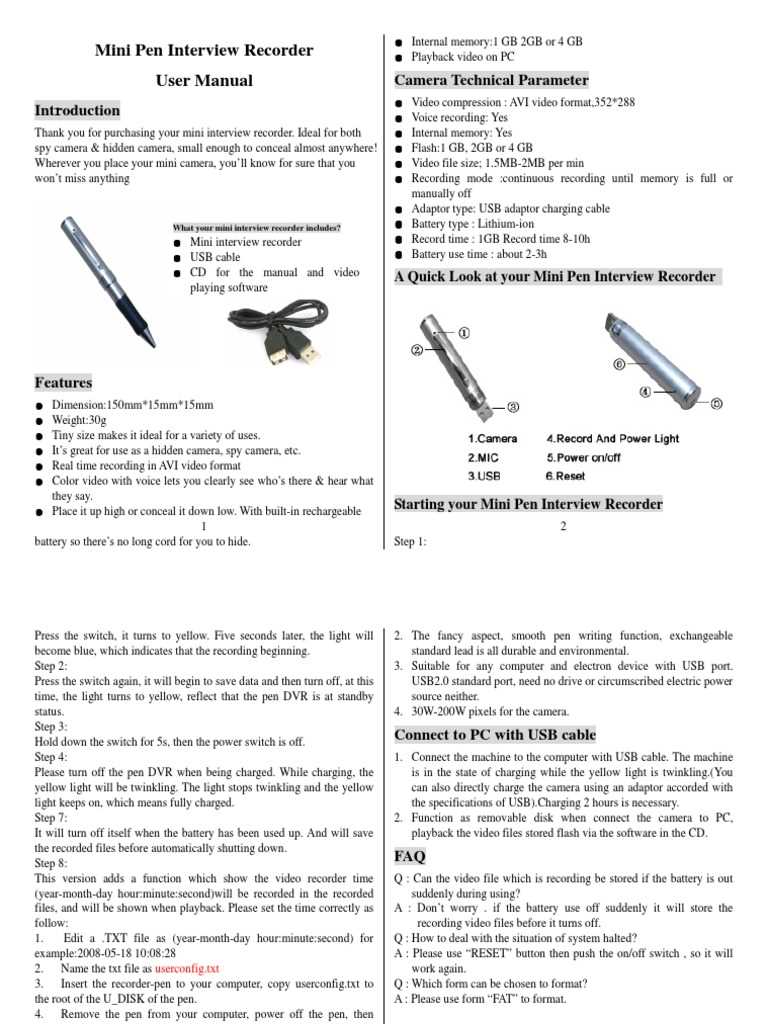 spy pen instruction manual