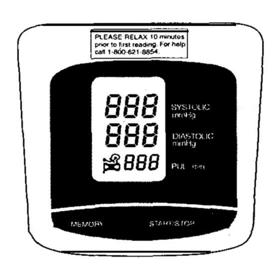 sunmark blood pressure monitor instruction manual