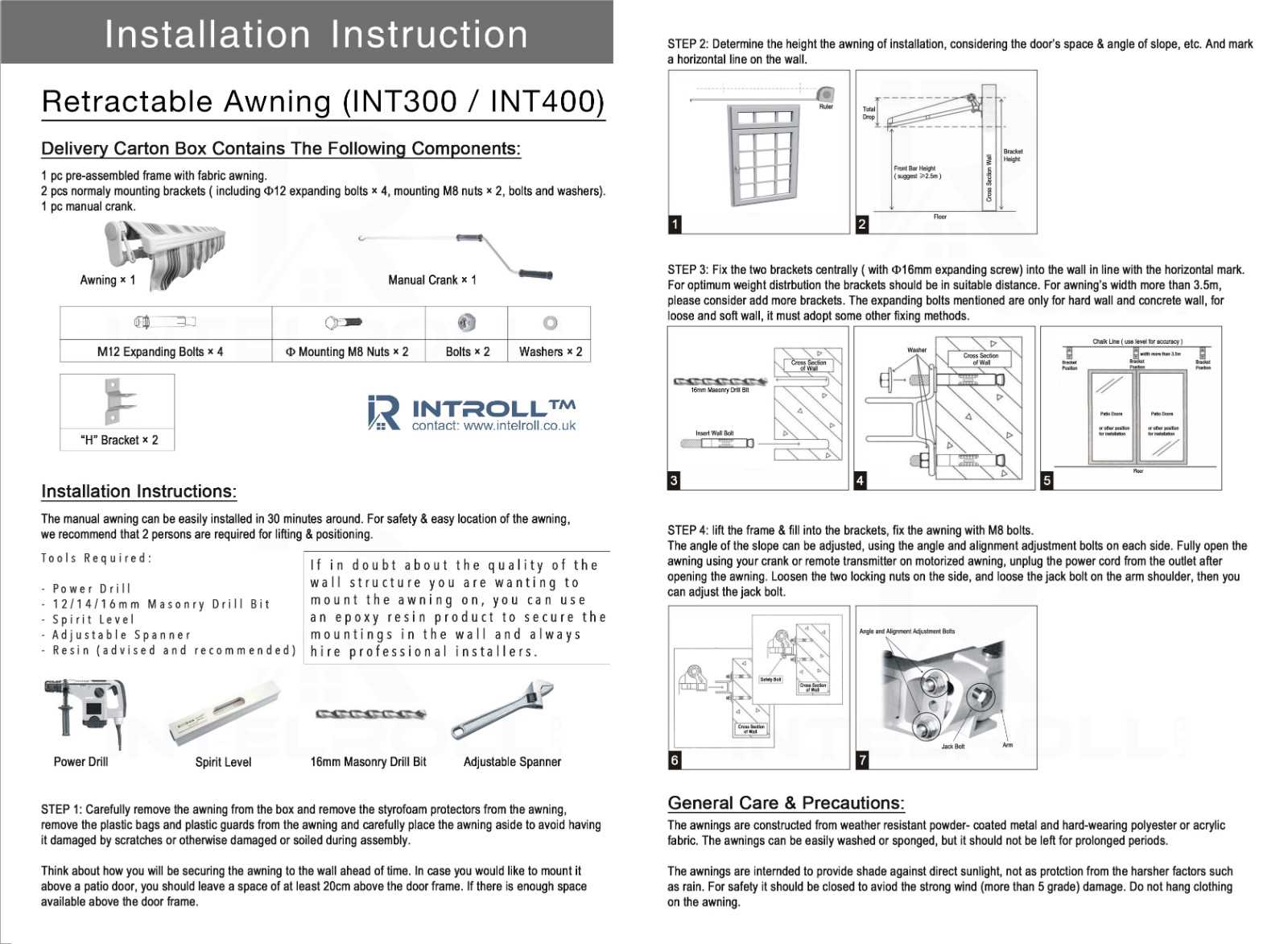 sunsetter awning instruction manual