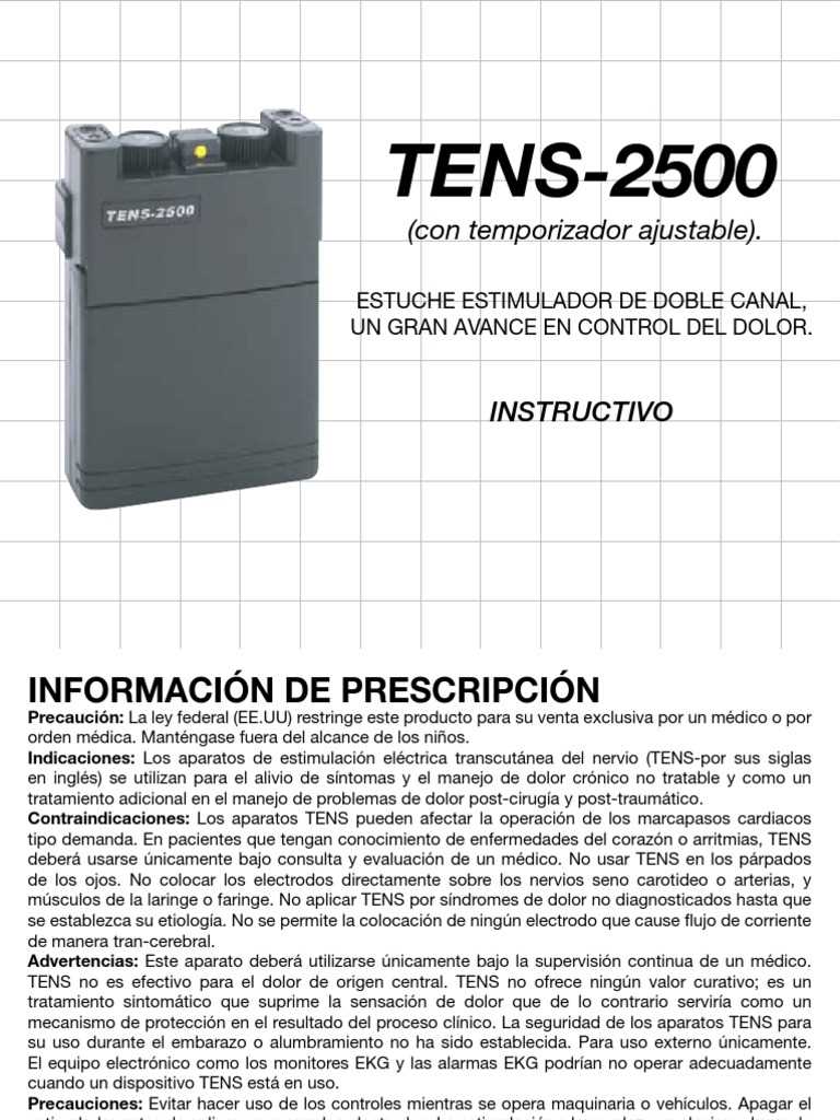 tens 2500 instruction manual