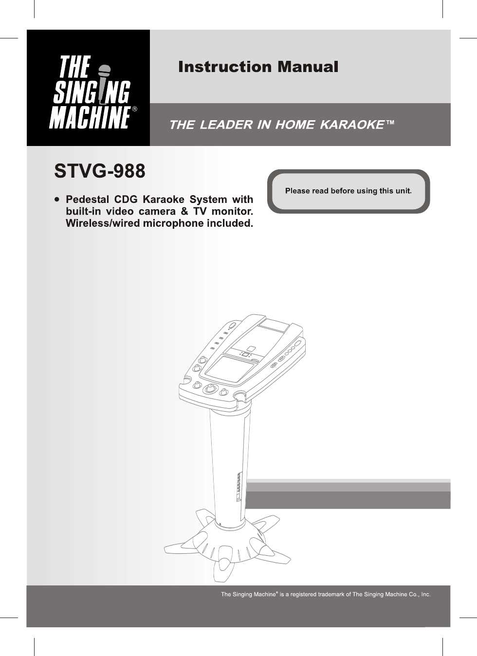 the singing machine karaoke instruction manual