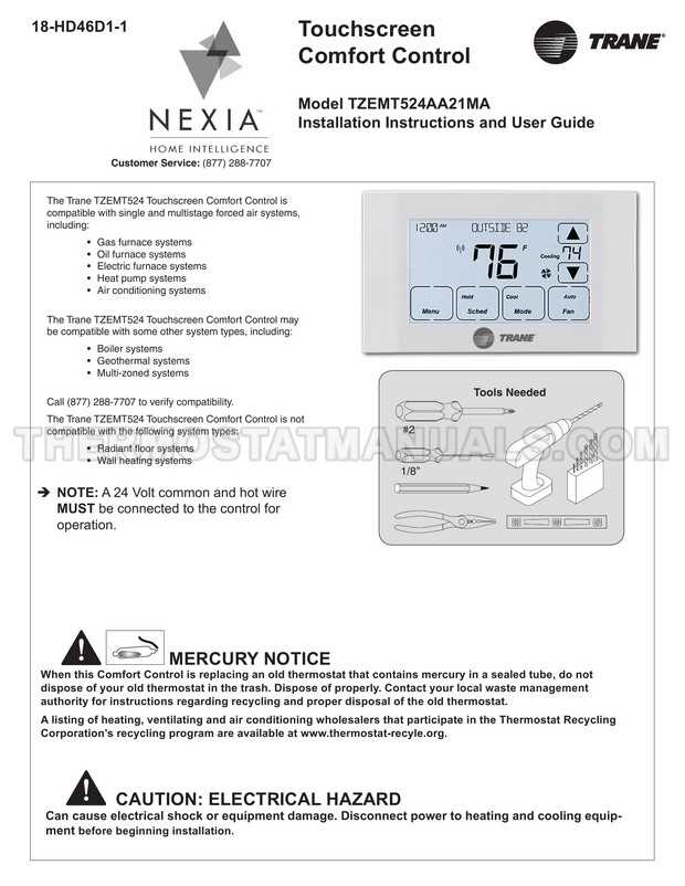 trane programmable thermostat instruction manual