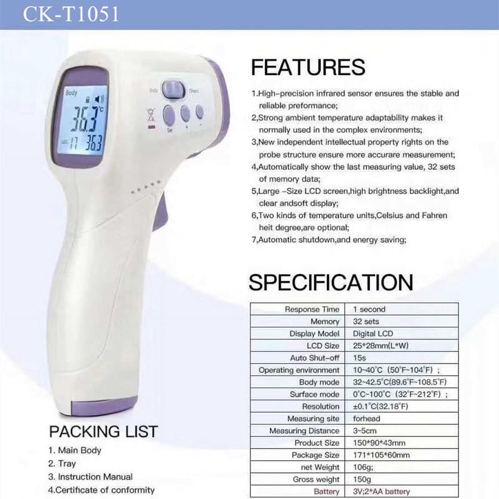 forehead thermometer infrared thermometer instruction manual