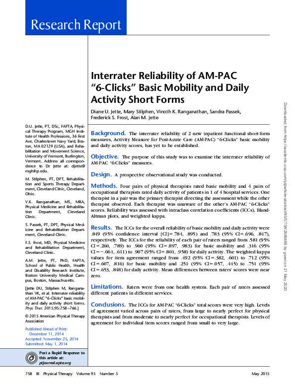 am pac short forms for inpatient and outpatient settings instruction manual