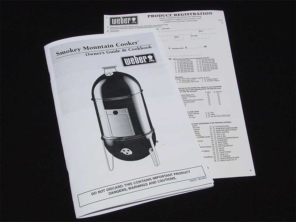 weber smokey mountain instruction manual