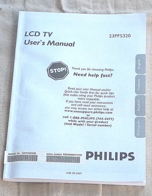 philips tv instruction manual