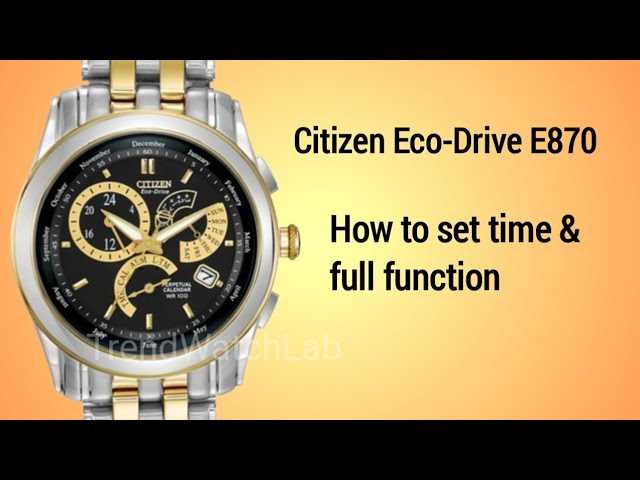 citizen watch e870 instruction manual