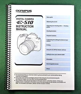 olympus e 510 instruction manual