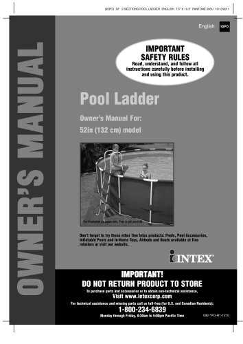 intex pool instruction manual