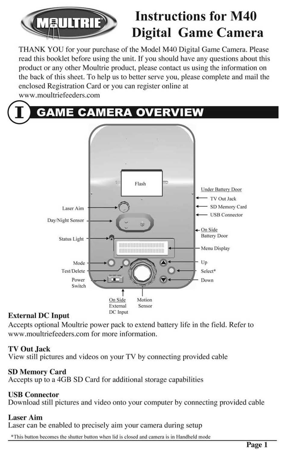 moultrie dgs 160 instruction manual