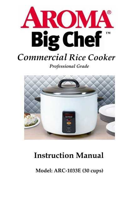 aroma professional rice cooker instruction manual