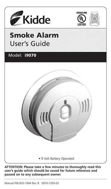 instruction manual for kidde carbon monoxide alarm