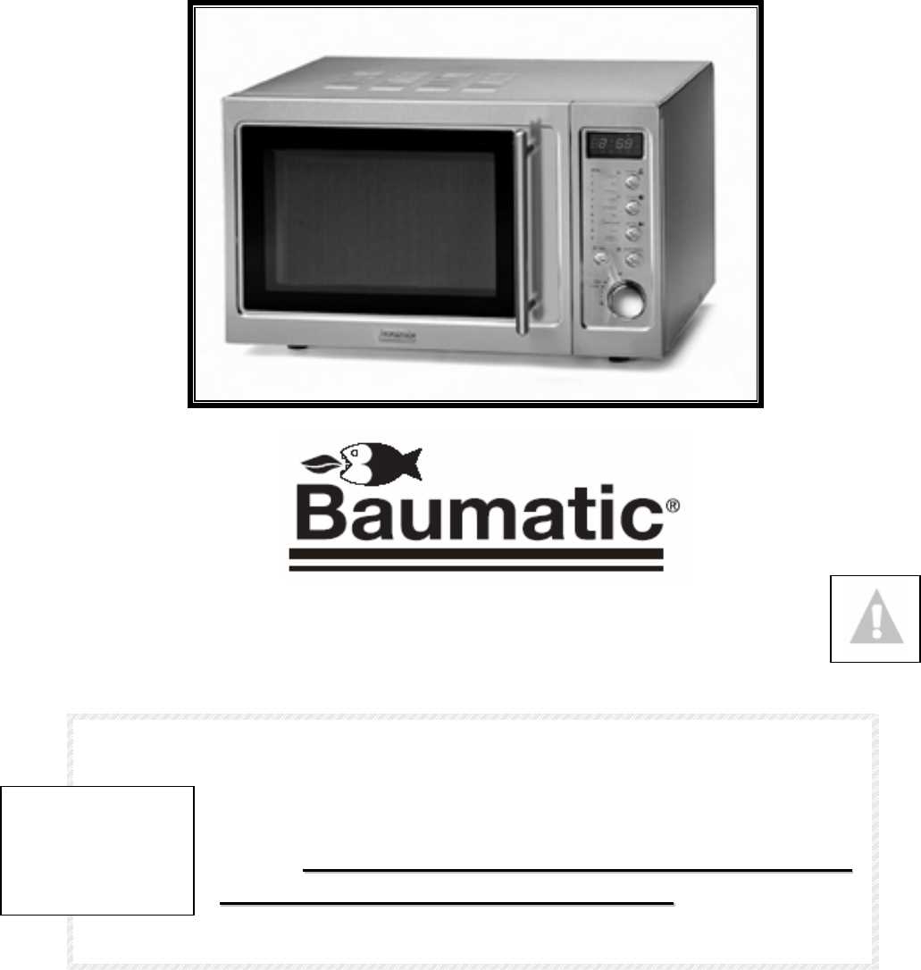 baumatic oven instruction manual