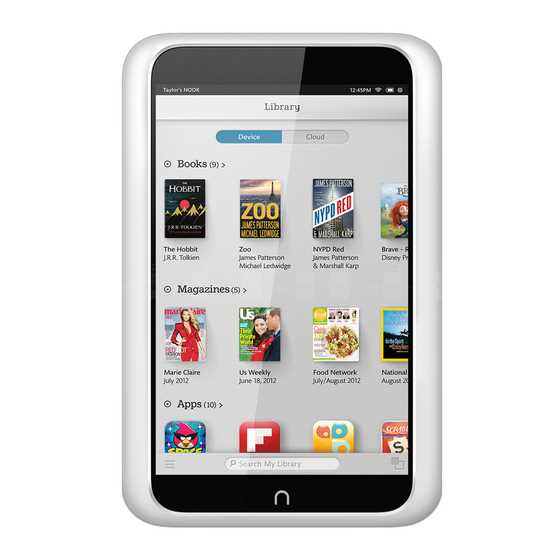 nook ereader instruction manual