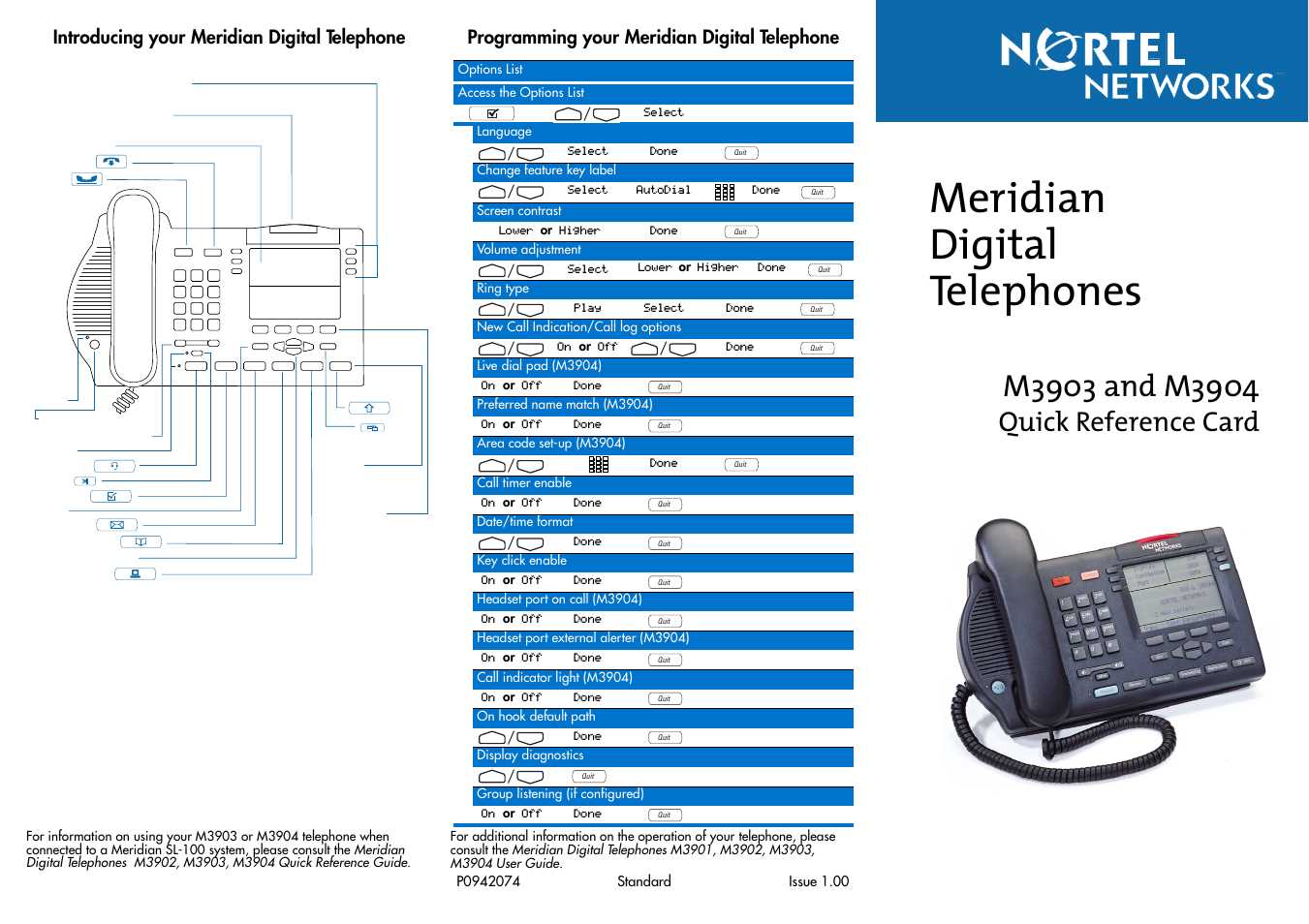 meridian phone instruction manual