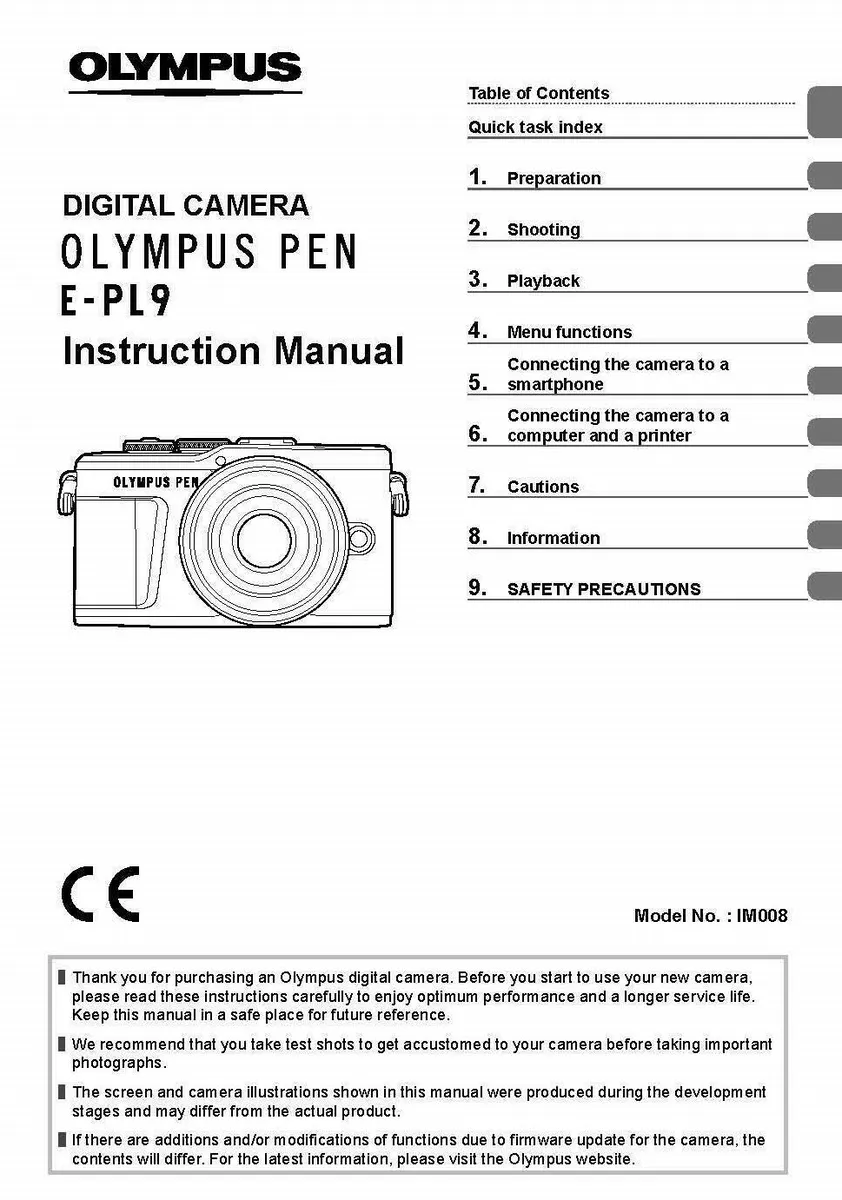 olympus pen e pl1 instruction manual