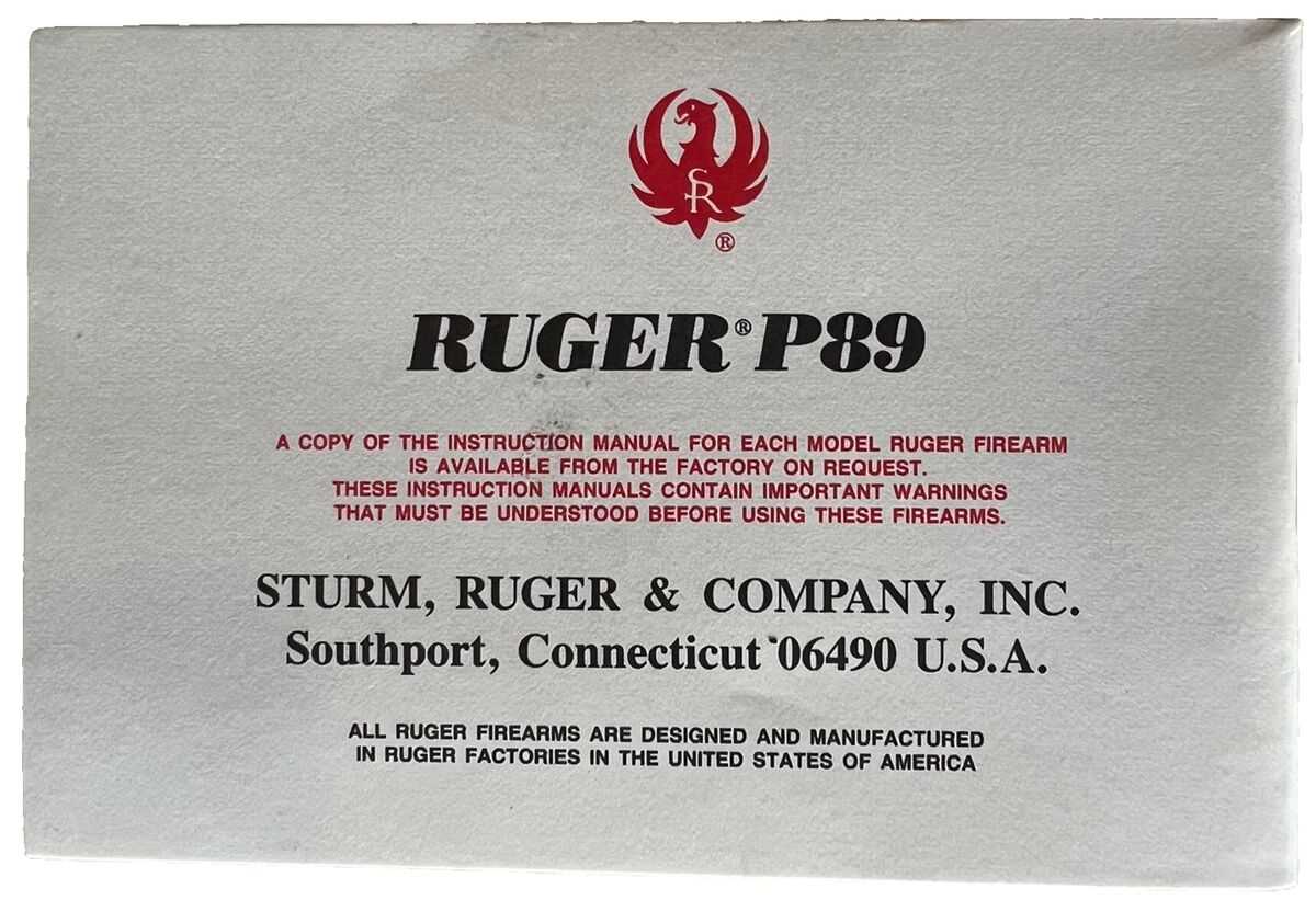 ruger p89 instruction manual