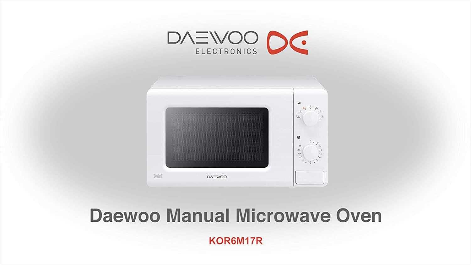 daewoo microwave instruction manual